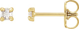 14K Gold Natural Diamond Round 4-Prong Claw Rose-Cut Stud Earrings - Yellow Gold