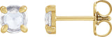 14K Gold Natural Diamond Round 4-Prong Claw Rose-Cut Stud Earrings - Yellow Gold