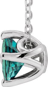 Platinum Square Lab-Grown Alexandrite Solitaire Necklace or Slide Pendant - view 2