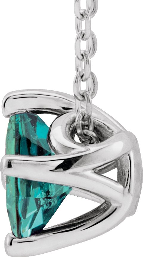 Platinum Square Lab-Grown Alexandrite Solitaire Necklace or Slide Pendant - view 2