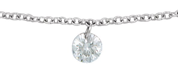 14K Gold Round Natural Diamond Accented Anklet or Bracelet - White Gold - view 3