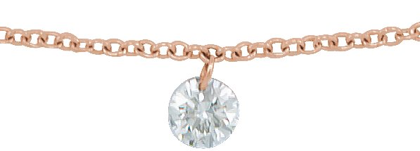 14K Gold Round Natural Diamond Accented Anklet or Bracelet - Rose Gold - view 3