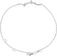 14K Gold Round Natural Diamond Branch Bar Bracelet - White Gold