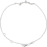 14K Gold Round Natural Diamond Branch Bar Bracelet - White Gold