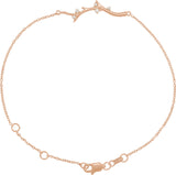14K Gold Round Natural Diamond Branch Bar Bracelet - Rose Gold