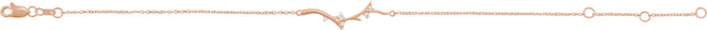 14K Gold Round Natural Diamond Branch Bar Bracelet - Rose Gold - view 2