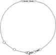 14K Gold Round Natural Diamond Beaded Bar Bracelet - White Gold