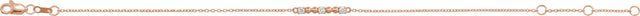 14K Gold Round Natural Diamond Beaded Bar Bracelet - Rose Gold - view 2