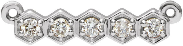 Platinum Round Lab-Grown Diamond Five-Stone Bar Necklace