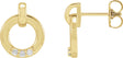 14K Gold Round Natural Diamond Accented Circle Earrings – 1.5mm Stones - Yellow Gold