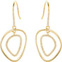 14K Gold Round Natural Diamond Open Silhouette Dangle Earrings