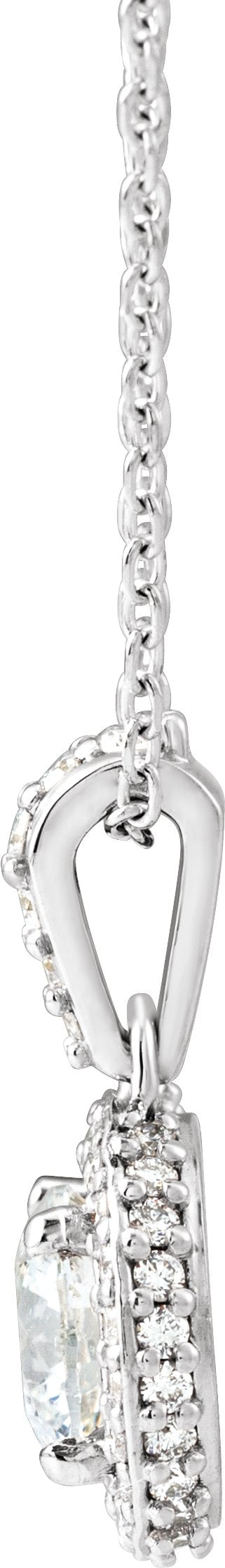 14K Gold Round Natural Diamond Halo-Style Necklace – up to 1 1/4 CTW - view 2