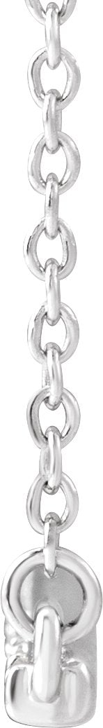 14K Gold Round Natural Diamond Accented Bar Necklace - White Gold - view 2