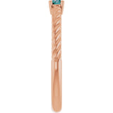 14K Gold Round Lab-Grown Alexandrite Rope Solitaire Ring - Rose Gold - view 4