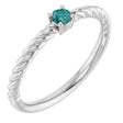Platinum Round Lab-Grown Alexandrite Rope Solitaire Ring