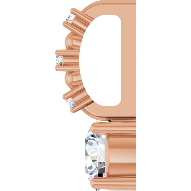 14K Gold Round Natural Diamond Accented Pendant – up to 0.01 CTW - Rose Gold - view 3