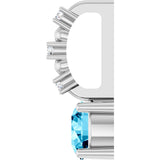 Platinum Round Aquamarine Accented Pendant - view 3