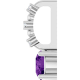 Platinum Round Amethyst Accented Pendant - view 3