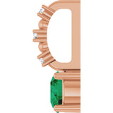 14K Gold Round Lab-Grown Emerald Accented Pendant - Rose Gold - view 3