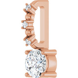 14K Gold Round Natural Diamond Accented Pendant – up to 0.01 CTW - Rose Gold - view 2