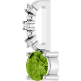 14K Gold Round Peridot Accented Pendant - White Gold - view 2