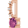 14K Gold Round Pink Tourmaline Accented Pendant - Rose Gold