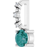 14K Gold Round Alexandrite Accented Pendant - White Gold - view 2