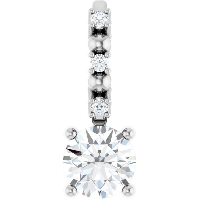 Platinum Round Natural Diamond Accented Pendant – up to 0.01 CTW