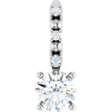 14K Gold Round Natural Diamond Accented Pendant – up to 0.01 CTW - White Gold