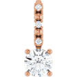 14K Gold Round Natural Diamond Accented Pendant – up to 0.01 CTW - Rose Gold