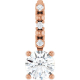 14K Gold Round Natural Diamond Accented Pendant – up to 0.01 CTW - Rose Gold