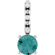 Platinum Round Alexandrite Accented Pendant