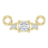 14K Gold Round Lab-Grown Diamond Accented Necklace - Yellow Gold