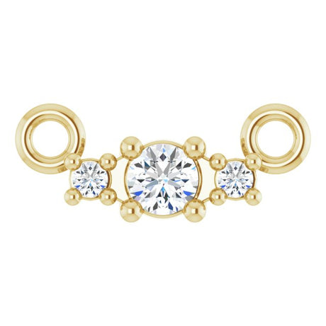 14K Gold Round Lab-Grown Diamond Accented Necklace - Yellow Gold