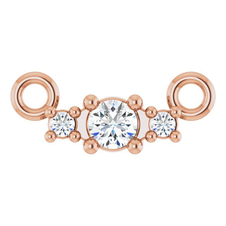 14K Gold Round Lab-Grown Diamond Accented Necklace - Rose Gold