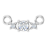 14K Gold Round Lab-Grown Diamond Accented Necklace - White Gold