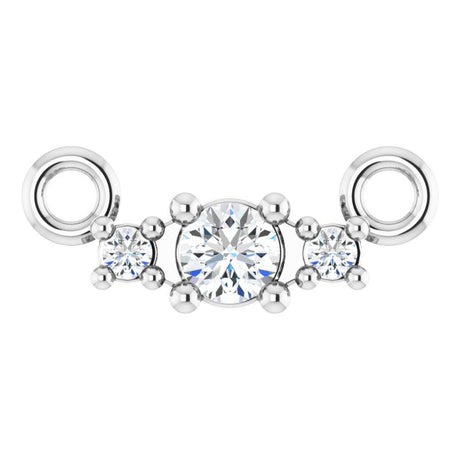 14K Gold Round Lab-Grown Diamond Accented Necklace - White Gold