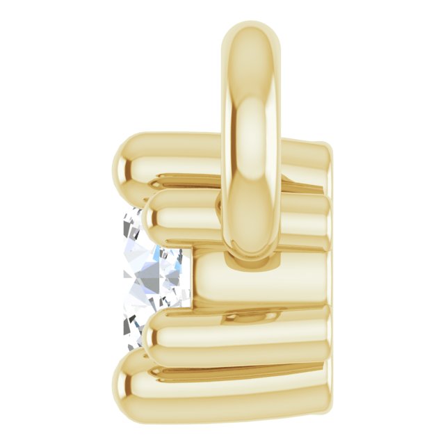 14K Gold Round Lab-Grown Diamond Accented Necklace - Yellow Gold - view 3