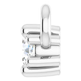 Platinum Round Natural Diamond Accented Necklace - view 3