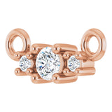 14K Gold Round Natural Diamond Accented Necklace - Rose Gold - view 2