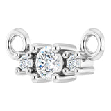 Platinum Round Lab-Grown Diamond Accented Necklace - view 2