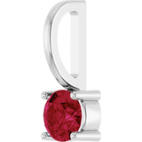 14K Gold Round Lab-Grown Ruby Solitaire Pendant - White Gold - view 2