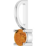 14K Gold Round Citrine Solitaire Pendant - White Gold - view 2