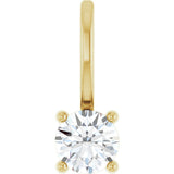 14K Gold Round Natural Diamond Solitaire Pendant – 4mm Stones - Yellow Gold