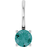 Platinum Round Alexandrite Solitaire Pendant