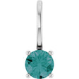 14K Gold Round Alexandrite Solitaire Pendant - White Gold