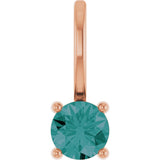 14K Gold Round Alexandrite Solitaire Pendant - Rose Gold