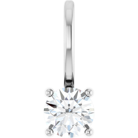 Platinum Round Natural Diamond Solitaire Pendant