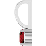 Platinum Round Mozambique Garnet Solitaire Pendant - view 3