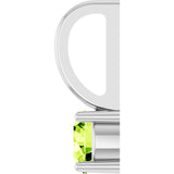 14K Gold Round Peridot Solitaire Pendant - White Gold - view 3